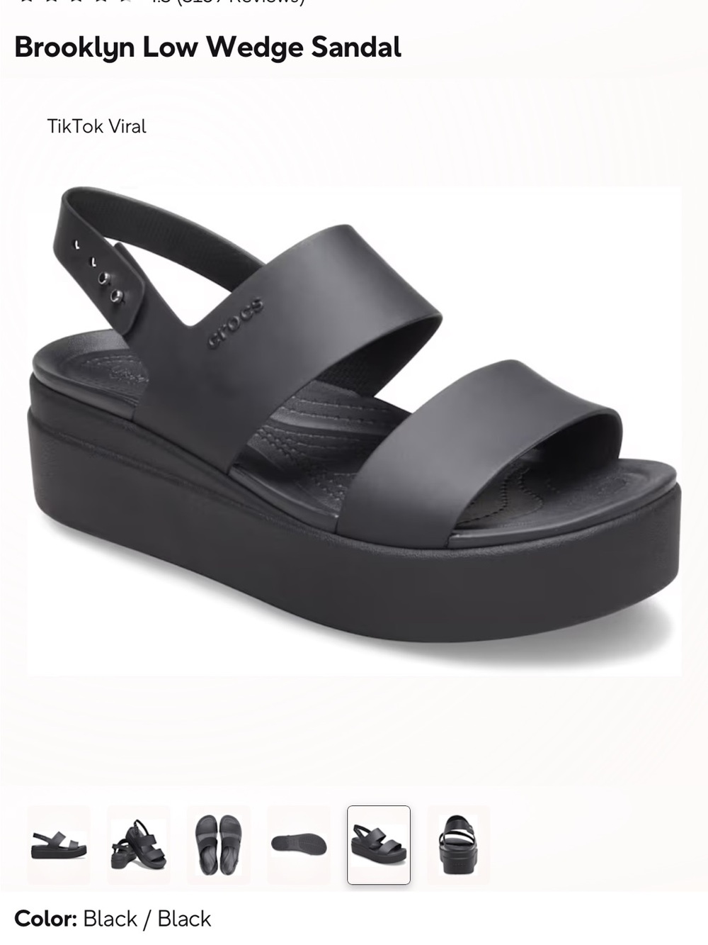 Tik Tok Viral! Crocs Women's Brooklyn Low Wedge Sandals